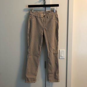 UNIQLO Gingham Cropped Pants (brown)